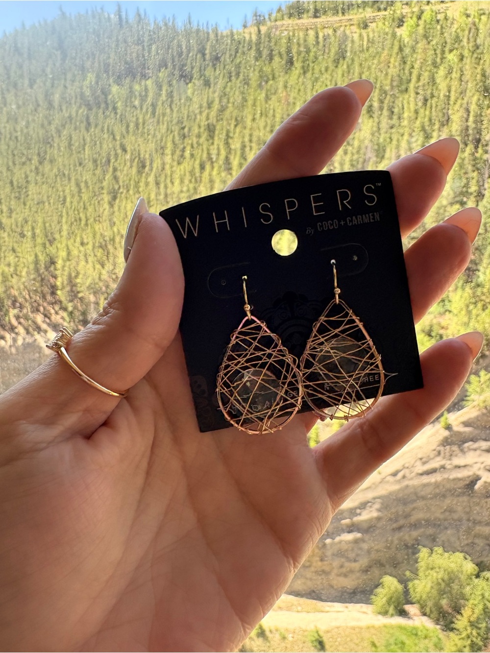 Coco + Carmen Teardrop Gold Wire-Wrap Earrings NWT Hypoallergenic ✨